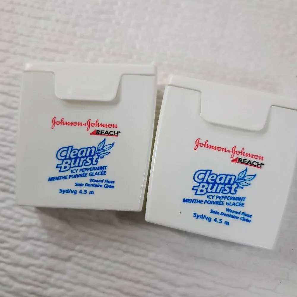 Vintage Johnson & Johnson Reach Clean‎ burst Icy Peppermint Waxed Floss set 2
